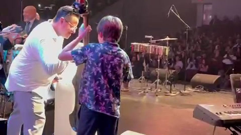 Simon y  Tito Puente Jr. el hijo del Rey del Timbal